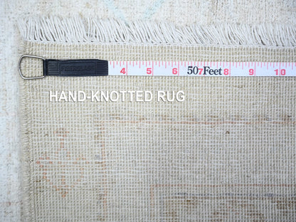 Peshawar Oushak hand-knotted wool rug in Ivory & White, 3'1" x 5' — SKU O074650 (view 6)