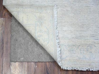 Peshawar Oushak hand-knotted wool rug in Ivory & Blue, 3' x 4'10" — SKU O074651 (view 2)