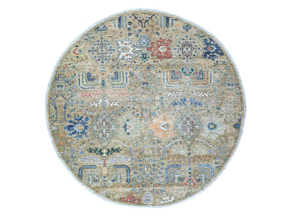 Tribal & Geometric hand-knotted wool rug in Gray, 6'1" x 6'2" — SKU O074653