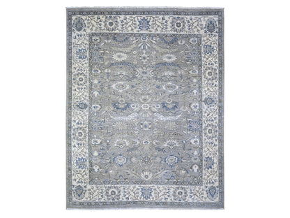Heriz Heriz hand-knotted wool rug in Gray & Delicate White, 7'10" x 9'9" — SKU O074679