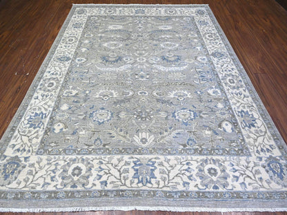 Heriz Heriz hand-knotted wool rug in Gray & Delicate White, 7'10" x 9'9" — SKU O074679 (view 2)