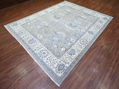 Heriz Heriz hand-knotted wool rug in Gray & Delicate White, 7'10" x 9'9" — SKU O074679 (view 3)