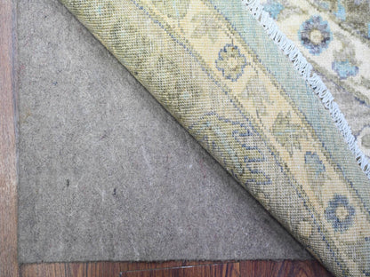 Blue 7'10" x 8'0" Oushak And Peshawar Hand knotted Wool Rug - Sku: O074681