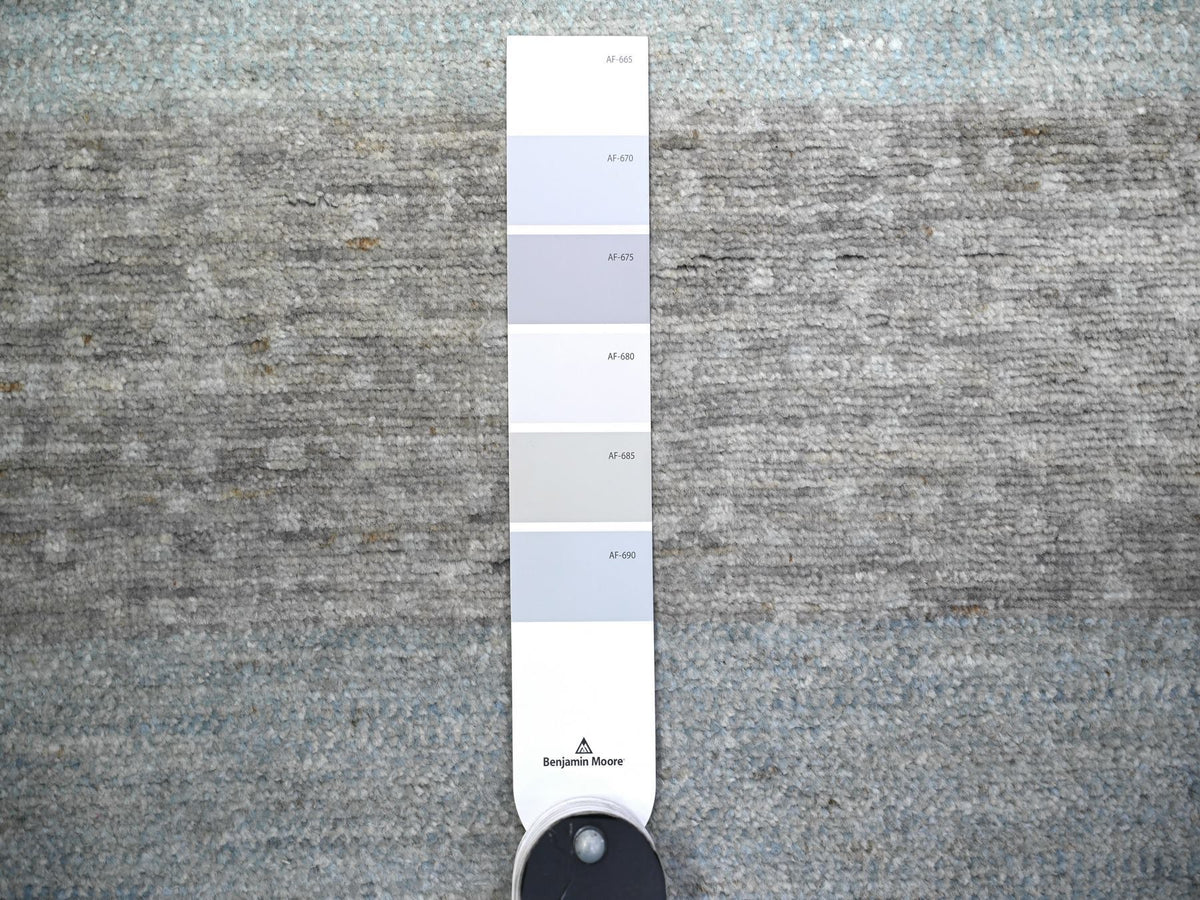 Gabbeh Tribal & Geometric hand-knotted wool runner in Gray, 2'8" x 9'5" — SKU O074688 (view 3)