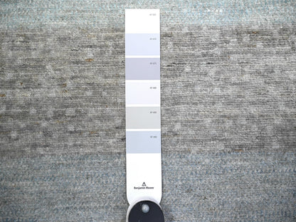 Gabbeh Tribal & Geometric hand-knotted wool runner in Gray, 2'8" x 9'5" — SKU O074688 (view 3)