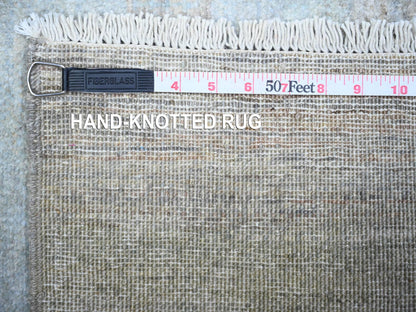 Gabbeh Tribal & Geometric hand-knotted wool runner in Gray, 2'8" x 9'5" — SKU O074688 (view 6)