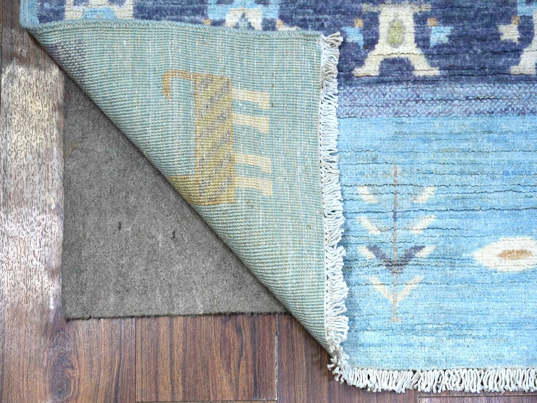 Blue 2'8" x 10'11" Tribal Hand knotted Wool Rug - Sku: O074690