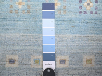 Blue 2'8" x 10'11" Tribal & Geometric Hand knotted Wool Rug - Sku: O074690