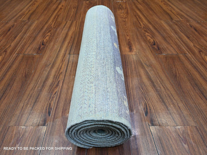 Blue 2'8" x 10'11" Tribal & Geometric Hand knotted Wool Rug - Sku: O074690