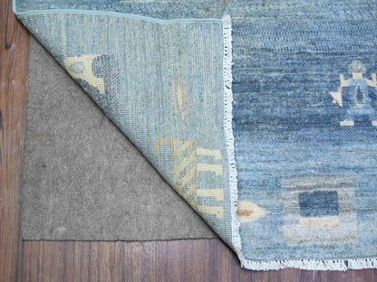 Blue 8'2" x 9'7" Tribal & Geometric Hand knotted Wool Rug - Sku: O074691