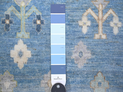 Blue 8'2" x 9'7" Tribal & Geometric Hand knotted Wool Rug - Sku: O074691