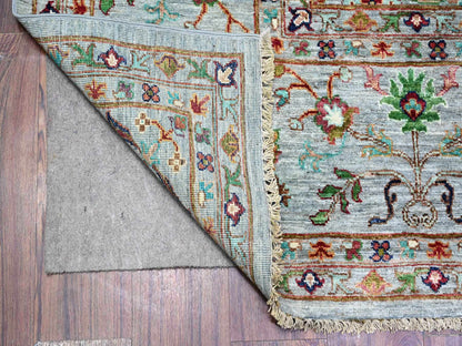 Grey 8'9" x 11'10" Oushak And Peshawar Hand knotted Wool Rug - Sku: O074694