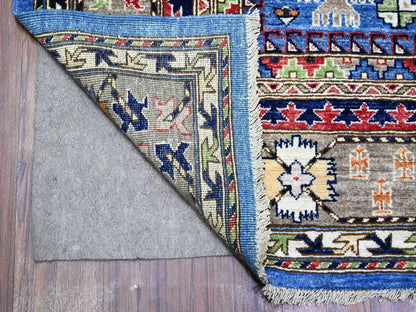 Blue 8'4" x 9'9" Tribal & Geometric Hand knotted Wool Rug - Sku: O074696