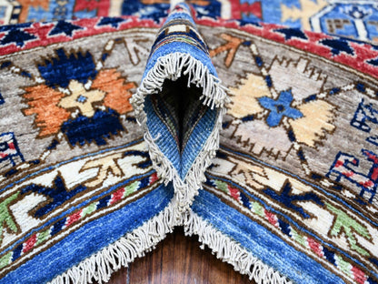 Blue 8'4" x 9'9" Tribal & Geometric Hand knotted Wool Rug - Sku: O074696