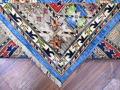 Blue 8'4" x 9'9" Tribal & Geometric Hand knotted Wool Rug - Sku: O074696