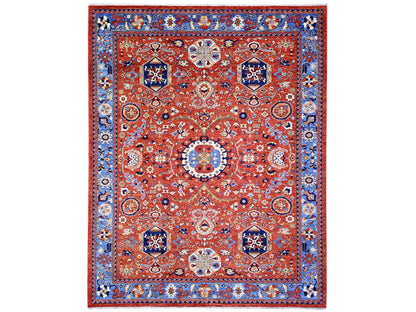 Red 8'2" x 10'1" Tribal Hand knotted Wool Rug - Sku: O074698