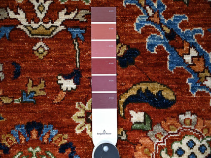 Ersari Tribal & Geometric hand-knotted wool rug in Red & Blue, 8'2" x 10'1" — SKU O074698 (view 7)
