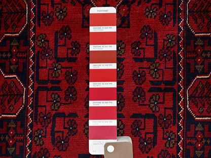 Tribal Tribal & Geometric hand-knotted wool runner in Red, 1'9" x 4'10" — SKU O0746 (view 4)