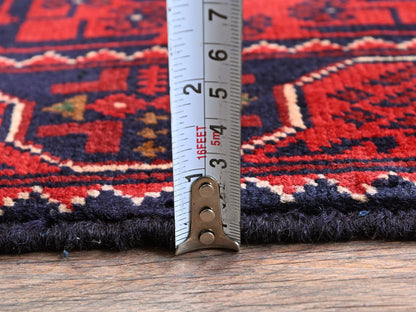 Tribal Tribal & Geometric hand-knotted wool runner in Red, 1'9" x 4'10" — SKU O0746 (view 6)