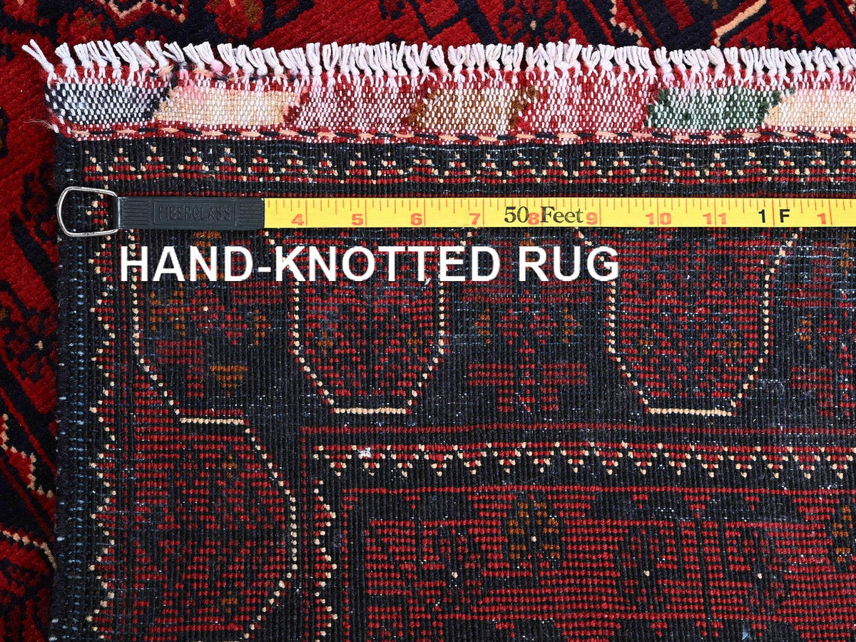 Tribal Tribal & Geometric hand-knotted wool runner in Red, 1'9" x 4'10" — SKU O0746 (view 7)