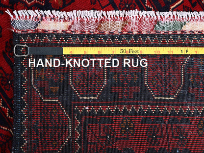 Tribal Tribal & Geometric hand-knotted wool runner in Red, 1'9" x 4'10" — SKU O0746 (view 7)