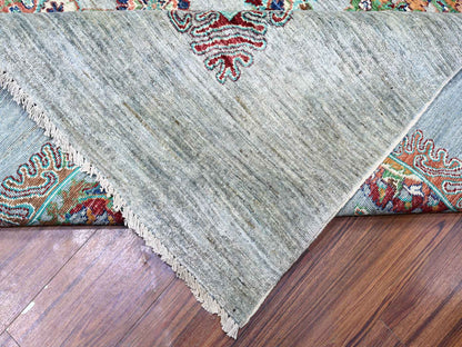 Tabriz Oushak hand-knotted wool rug in Gray, 8'9" x 12'1" — SKU O074704 (view 6)