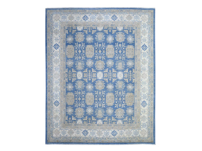 Blue 7'8" x 9'7" Kazak Hand knotted Wool Rug - Sku: O074725