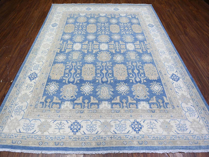 Blue 7'8" x 9'7" Kazak Hand knotted Wool Rug - Sku: O074725