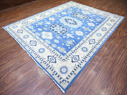 Blue 9'0" x 11'5" Kazak Hand knotted Wool Rug - Sku: O074726