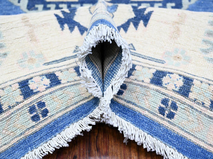 Kazak Kazak hand-knotted wool rug in Blue & Ivory, 9' x 11'5" — SKU O074726 (view 5)