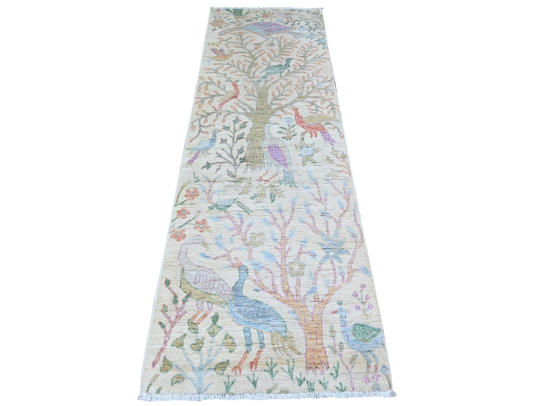 Peshawar Oushak hand-knotted wool runner in Ivory, 2'5" x 7'11" — SKU O074731