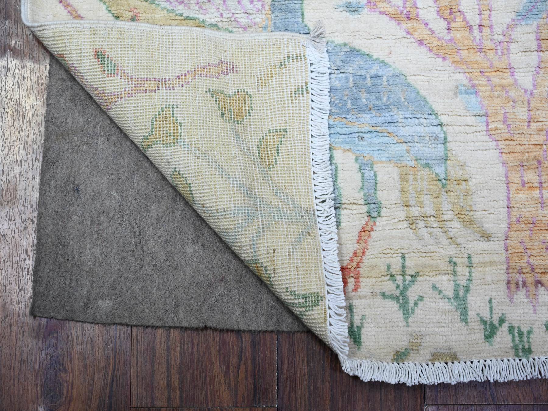 Peshawar Oushak hand-knotted wool runner in Ivory, 2'5" x 7'11" — SKU O074731 (view 2)
