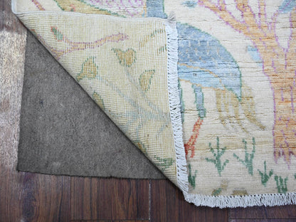 Peshawar Oushak hand-knotted wool runner in Ivory, 2'5" x 7'11" — SKU O074731 (view 2)