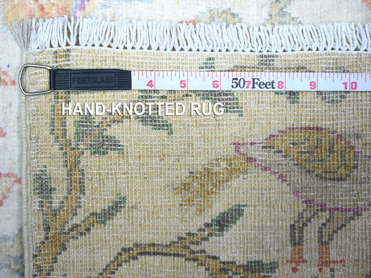 Peshawar Oushak hand-knotted wool runner in Ivory, 2'5" x 7'11" — SKU O074731 (view 6)