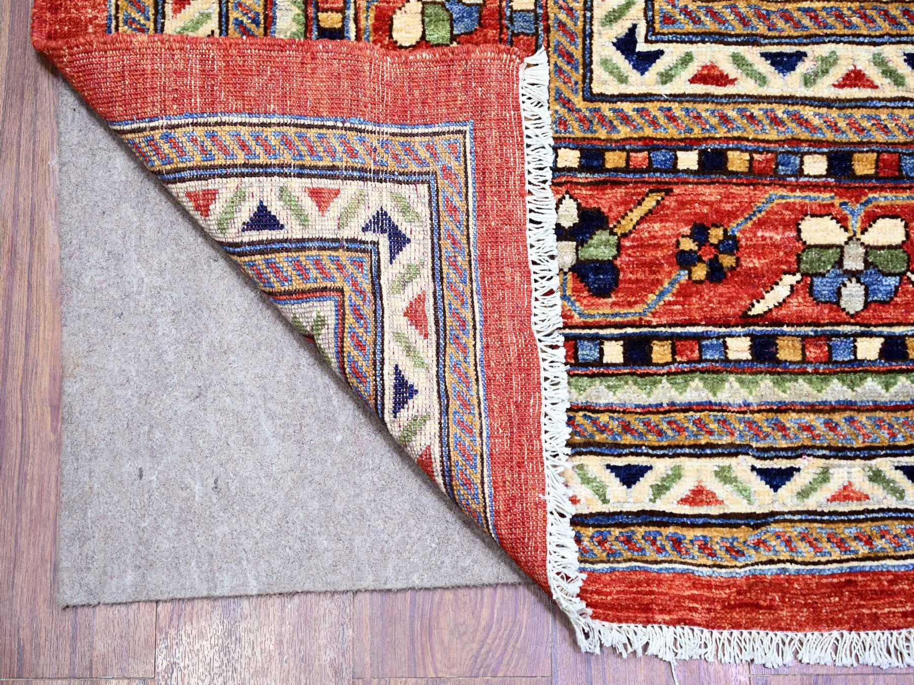 Shiraz Tribal & Geometric hand-knotted wool rug in Red, 9'4" x 12' — SKU O074760 (view 4)