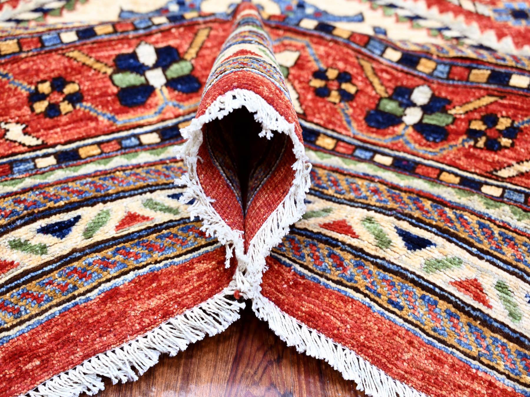 Shiraz Tribal & Geometric hand-knotted wool rug in Red, 9'4" x 12' — SKU O074760 (view 5)