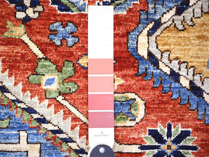 Shiraz Tribal & Geometric hand-knotted wool rug in Red, 9'4" x 12' — SKU O074760 (view 7)