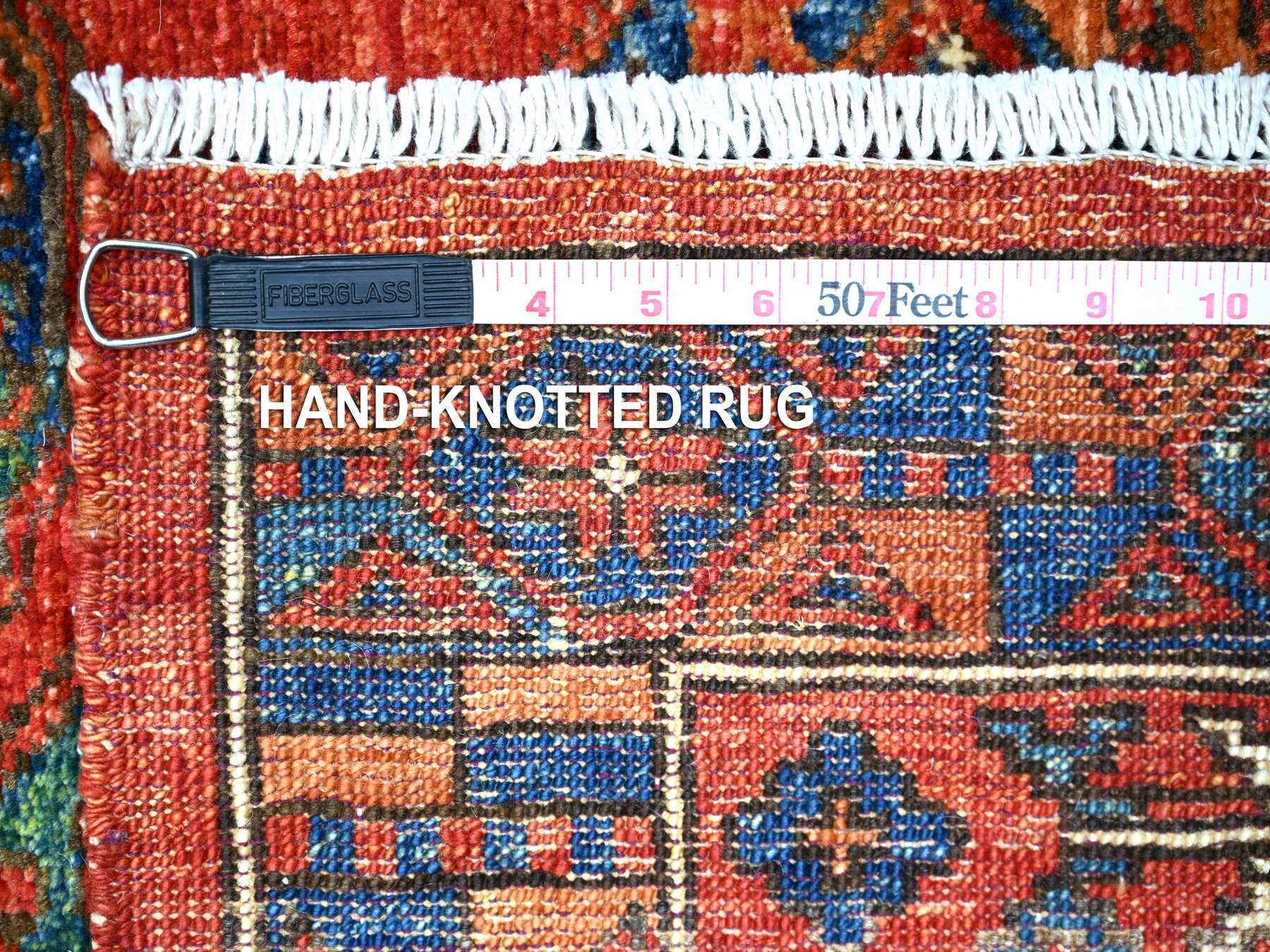 Ersari Tribal & Geometric hand-knotted wool runner in Red, 3'11" x 9'6" — SKU O074771 (view 6)