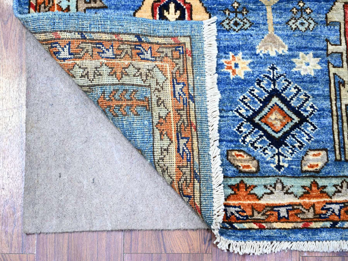 Ersari Tribal & Geometric hand-knotted wool rug in Blue, 3' x 4'10" — SKU O074773 (view 2)