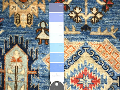 Blue 3'0" x 4'10" Tribal & Geometric Hand knotted Wool Rug - Sku: O074773