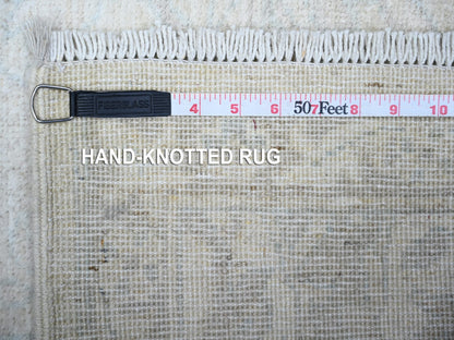 Ivory 2'7" x 19'1" Oushak And Peshawar Hand knotted Wool Rug - Sku: O074777