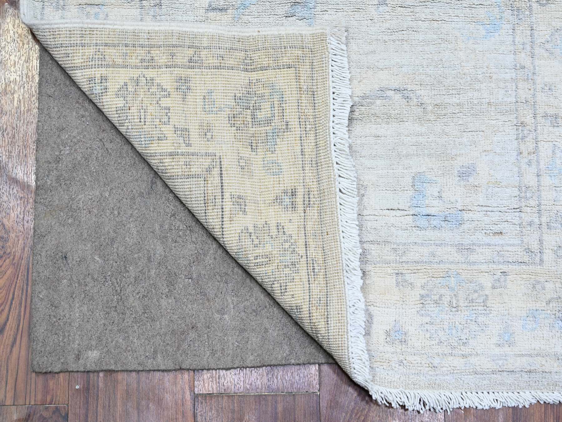 Peshawar Oushak hand-knotted wool runner in Gray & Ivory, 2'8" x 12'2" — SKU O074778 (view 2)