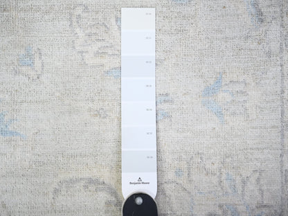 Peshawar Oushak hand-knotted wool runner in Gray & Ivory, 2'8" x 12'2" — SKU O074778 (view 3)
