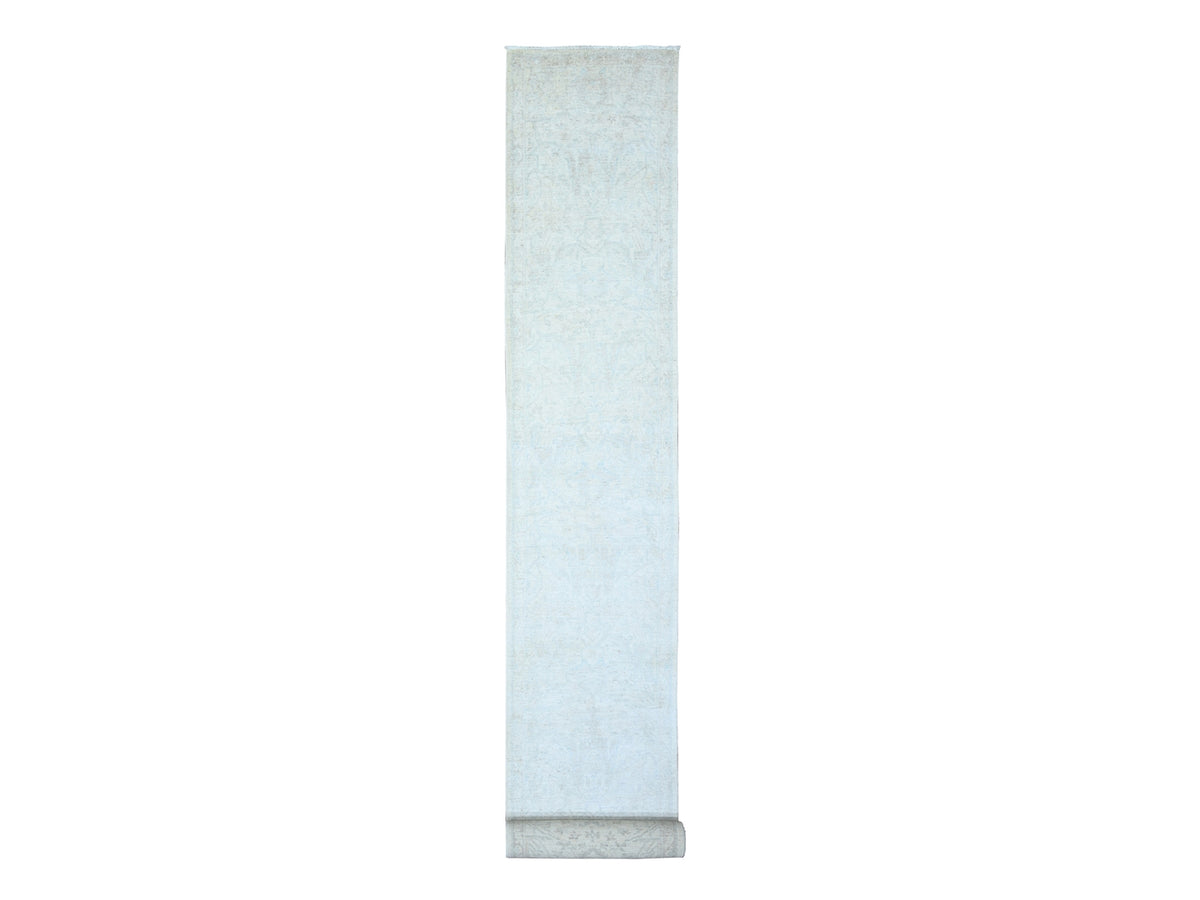 Peshawar Oushak hand-knotted wool rug in Ivory & Gray Goose, 2'6" x 19'2" — SKU O074781