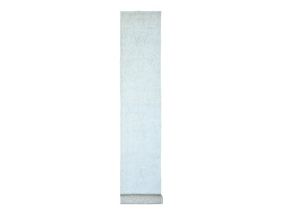 Peshawar Oushak hand-knotted wool rug in Ivory & Gray Goose, 2'6" x 19'2" — SKU O074781