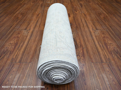 Peshawar Oushak hand-knotted wool rug in Ivory & Gray Goose, 2'6" x 19'2" — SKU O074781 (view 4)