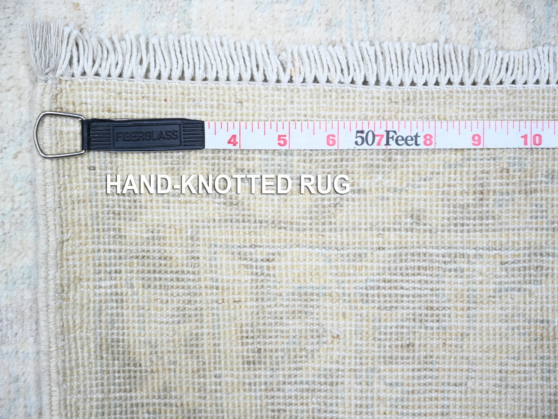 Peshawar Oushak hand-knotted wool rug in Ivory & Gray Goose, 2'6" x 19'2" — SKU O074781 (view 6)