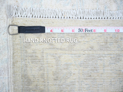 Peshawar Oushak hand-knotted wool rug in Ivory & Gray Goose, 2'6" x 19'2" — SKU O074781 (view 6)