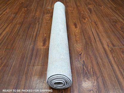 Peshawar Oushak hand-knotted wool rug in Ivory & Stone White, 3'9" x 5'7" — SKU O074782 (view 4)