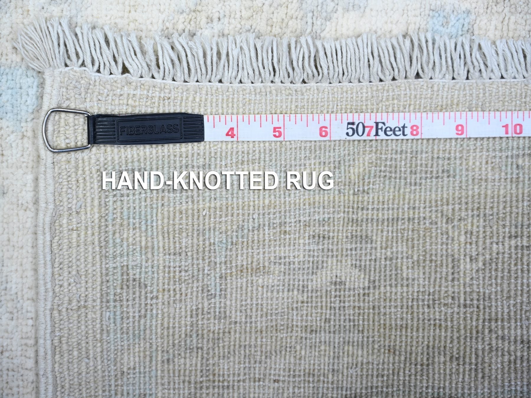 Peshawar Oushak hand-knotted wool rug in Ivory & Stone White, 3'9" x 5'7" — SKU O074782 (view 6)